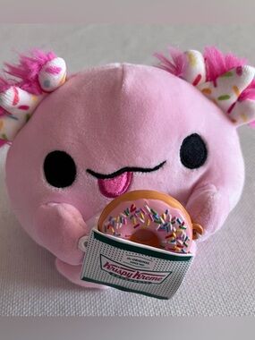 Zuru Snackles Series 2 Abbie Axoloti 8” Plushie with Krispy Crème Donut